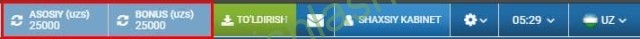 1xbetda bonus olish