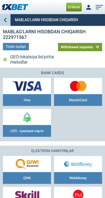 1XBET haqida. Ro’yxatdan o’tish. Barcha ma’lumotlar