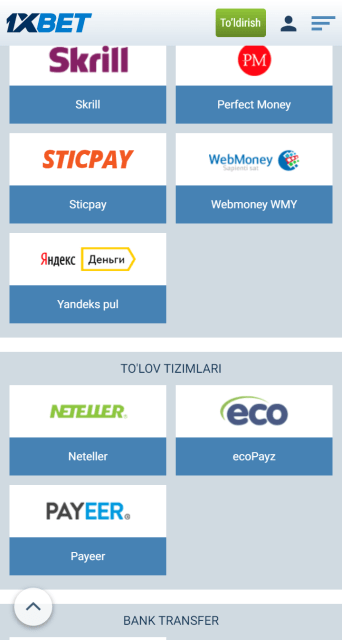 1xbetda hisobdan pulni yechish